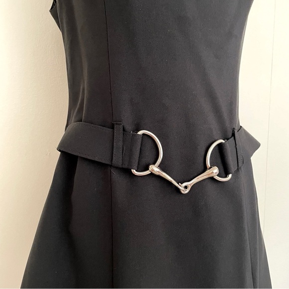 SOLD :: Vintage 90s Does 60s Belted Little Black Dress - Picture 3 of 5